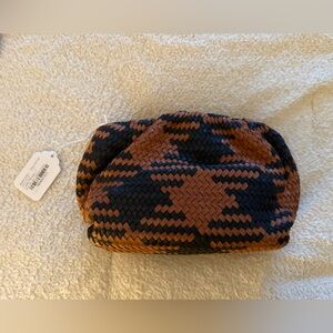 Loeffler Randall Black and Brown Woven Clutch